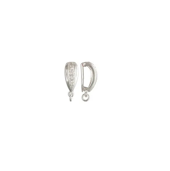 🔗 Pearl Enhancer (Half Moon Shape) with Drop Ring & CZ's