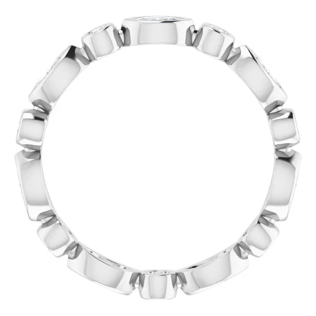 0.64 ct. Bezel Set Marquise & Round Diamond Eternity Band