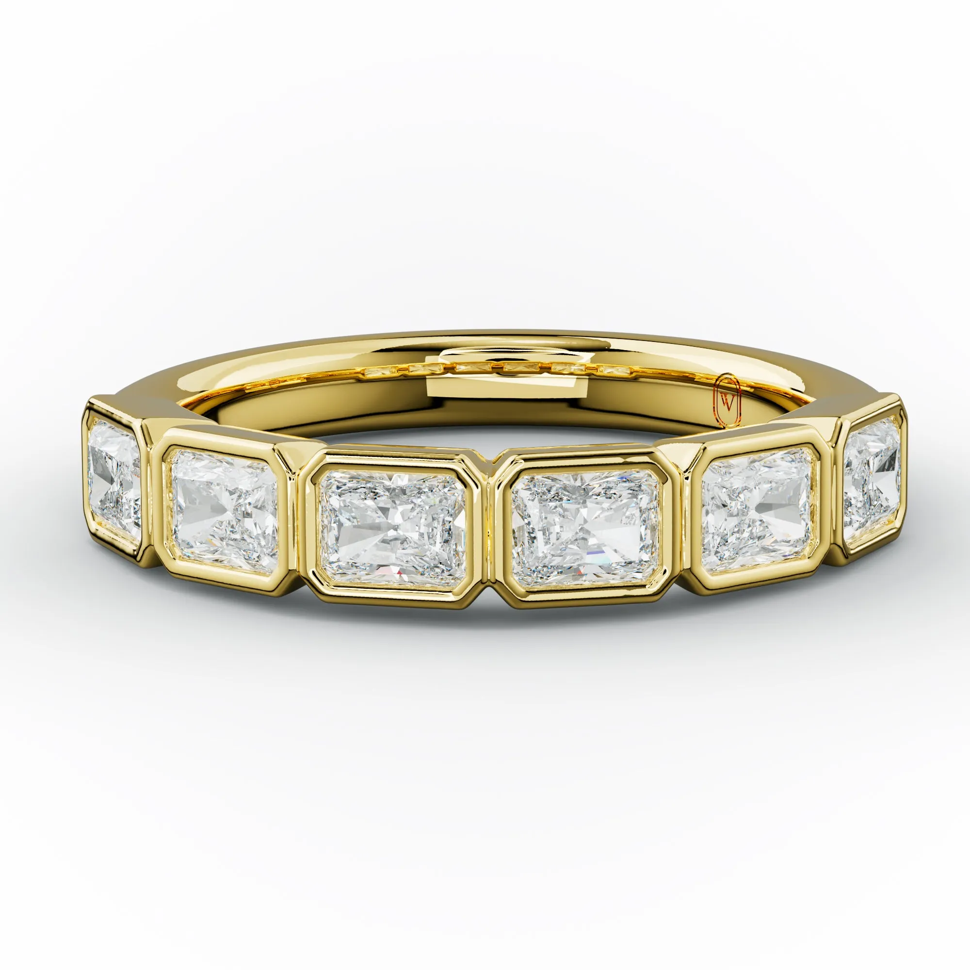 1.0 Carat East West Radiant Cut Bezel Set Diamond Anniversary Band