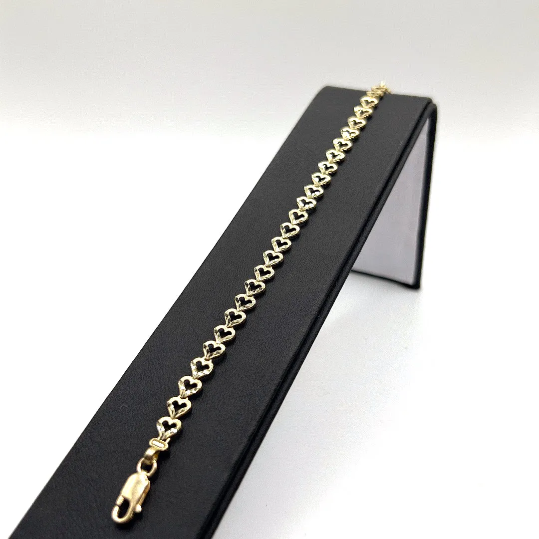 10KT HEART BRACELET