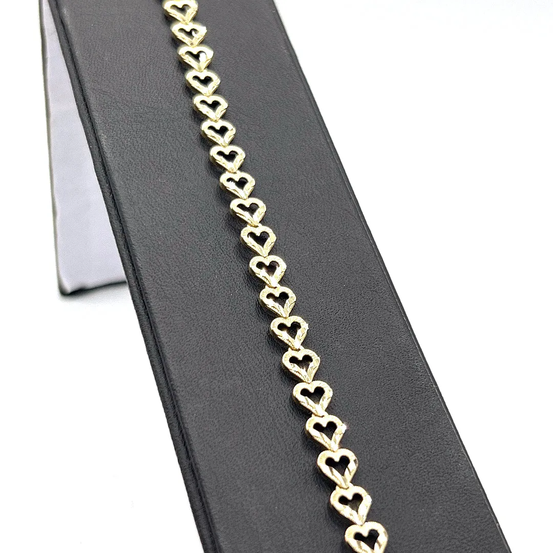 10KT HEART BRACELET