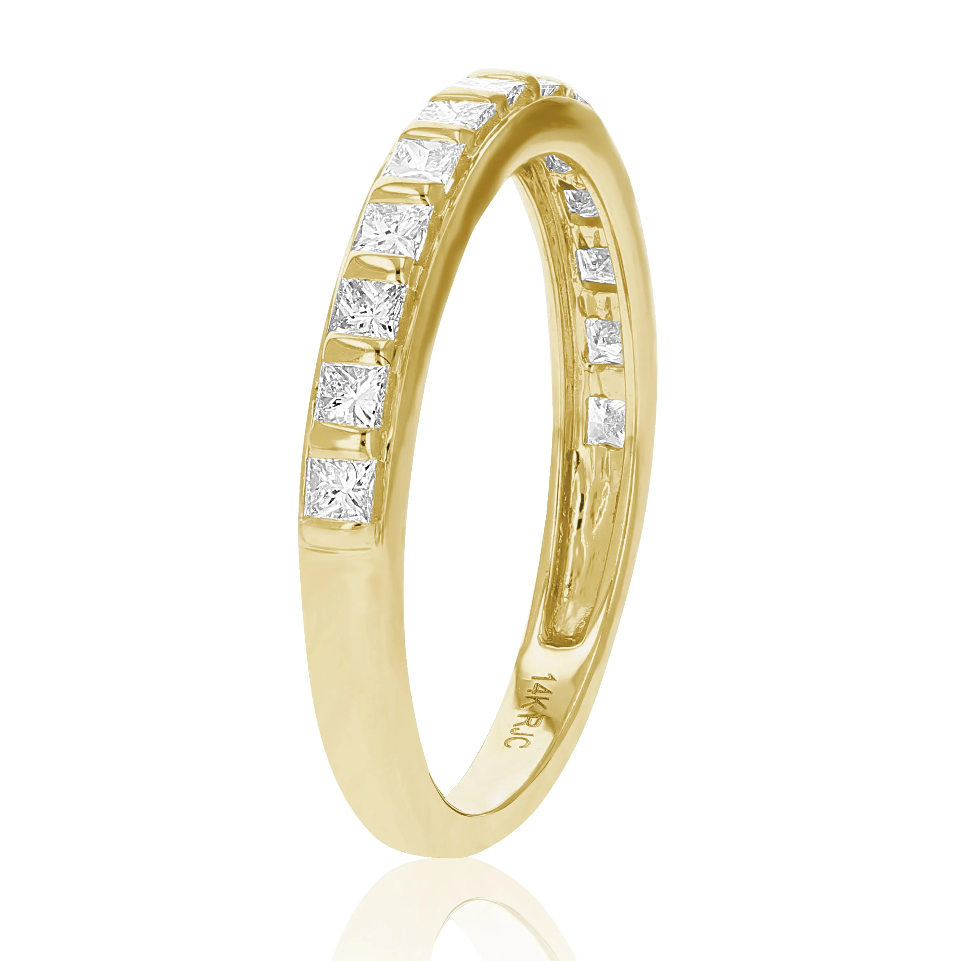 1/2 cttw Princess Diamond Wedding Band in 14K Gold