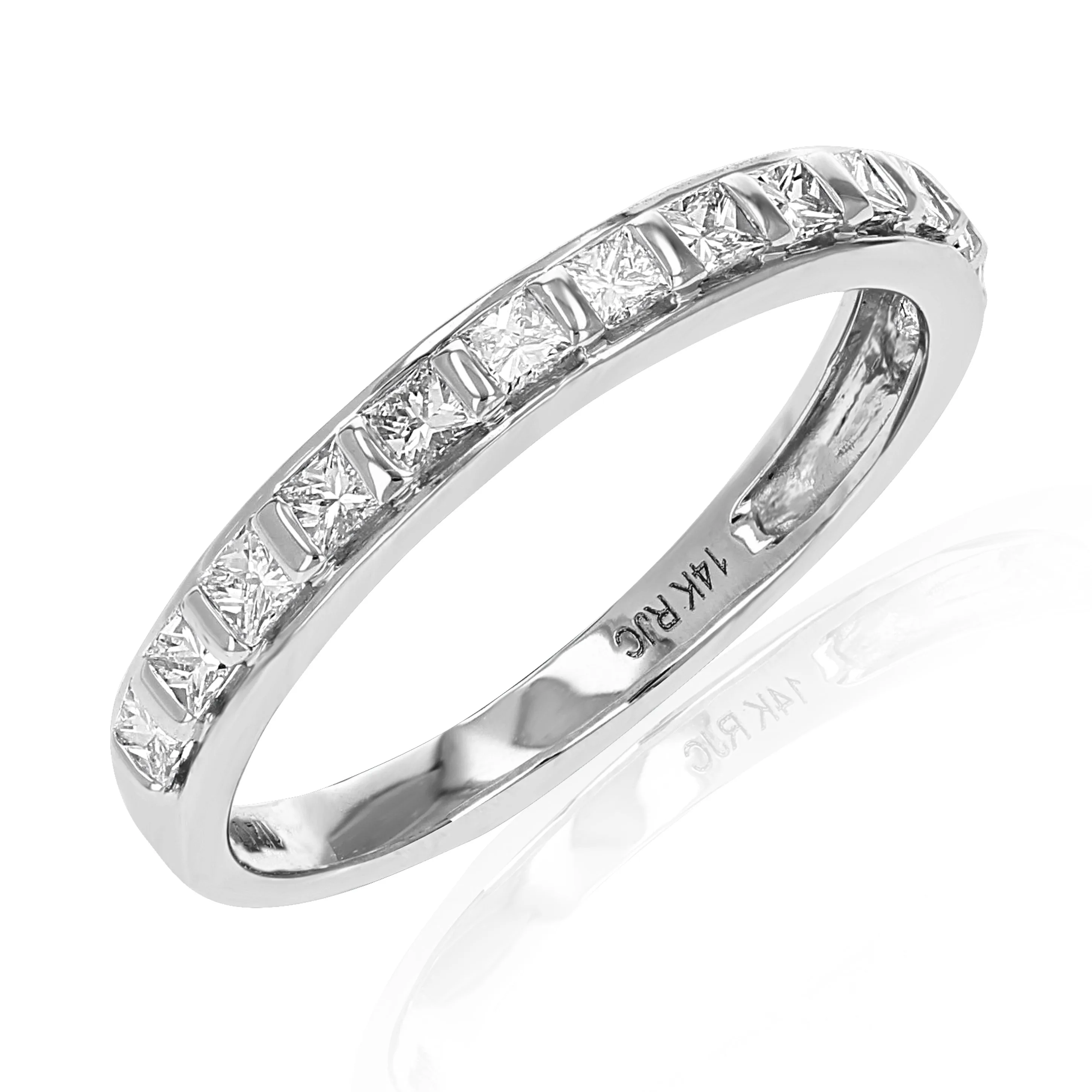 1/2 cttw Princess Diamond Wedding Band in 14K Gold