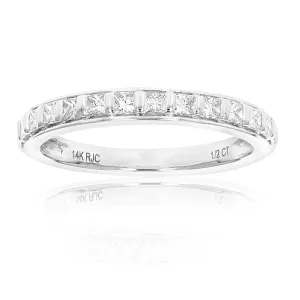 1/2 cttw Princess Diamond Wedding Band in 14K Gold