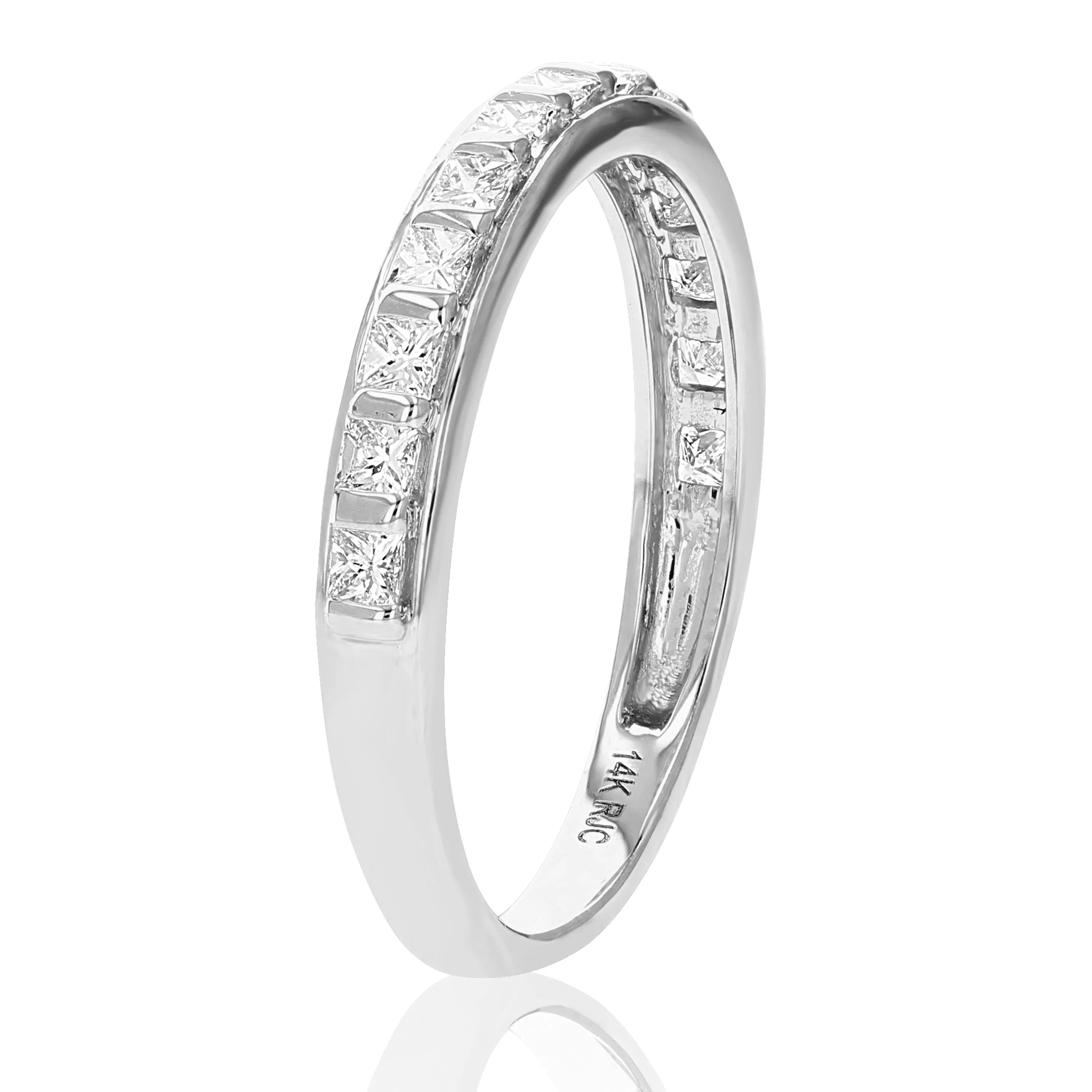 1/2 cttw Princess Diamond Wedding Band in 14K Gold