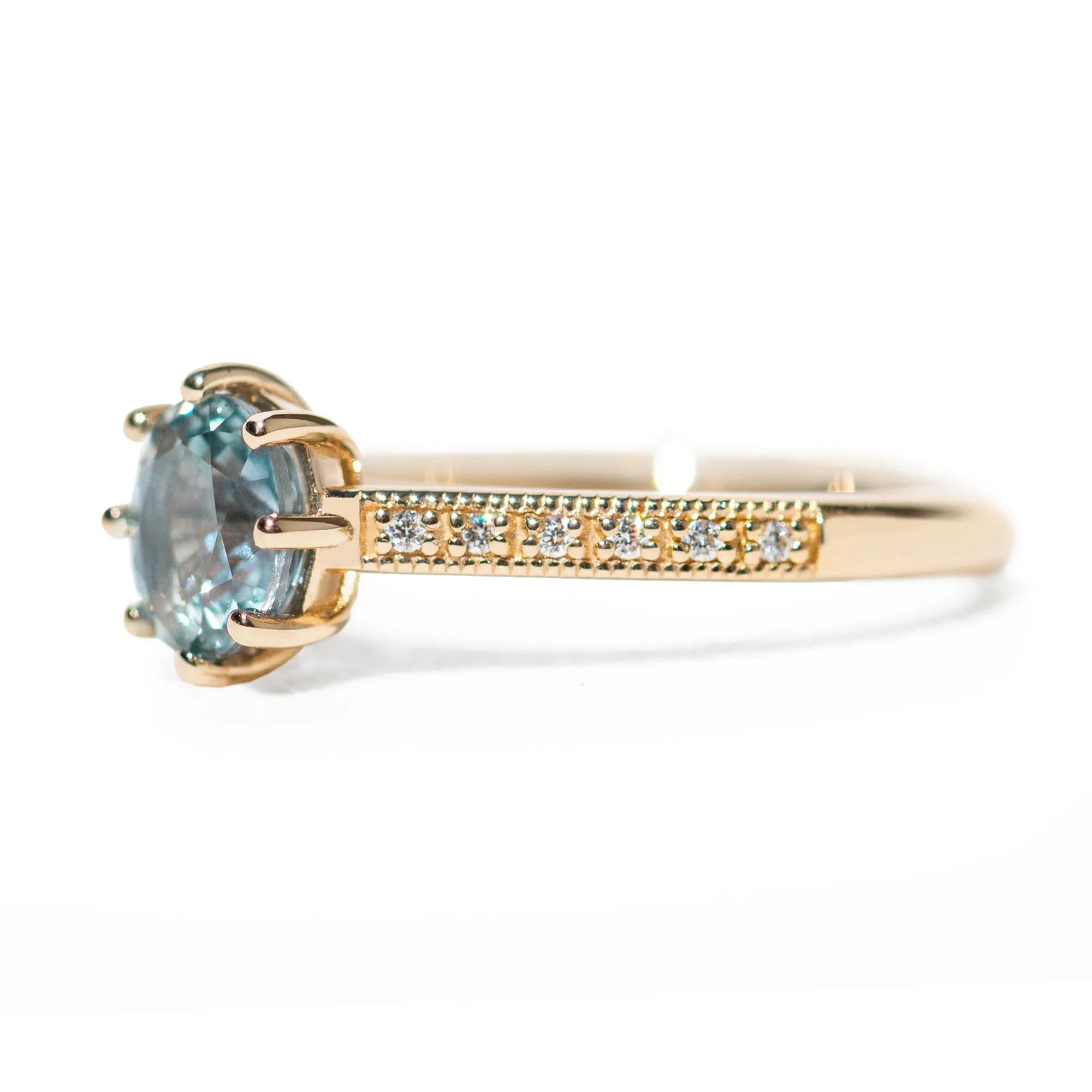 1.3ct Oval Montana Sapphire Audrey Ring