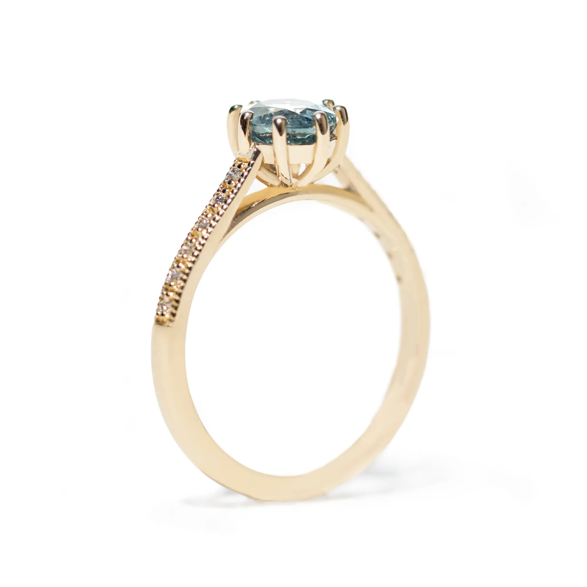 1.3ct Oval Montana Sapphire Audrey Ring