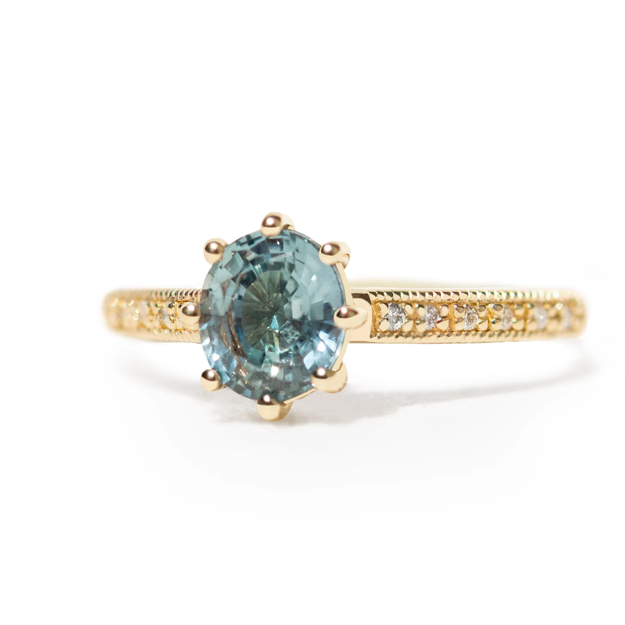 1.3ct Oval Montana Sapphire Audrey Ring