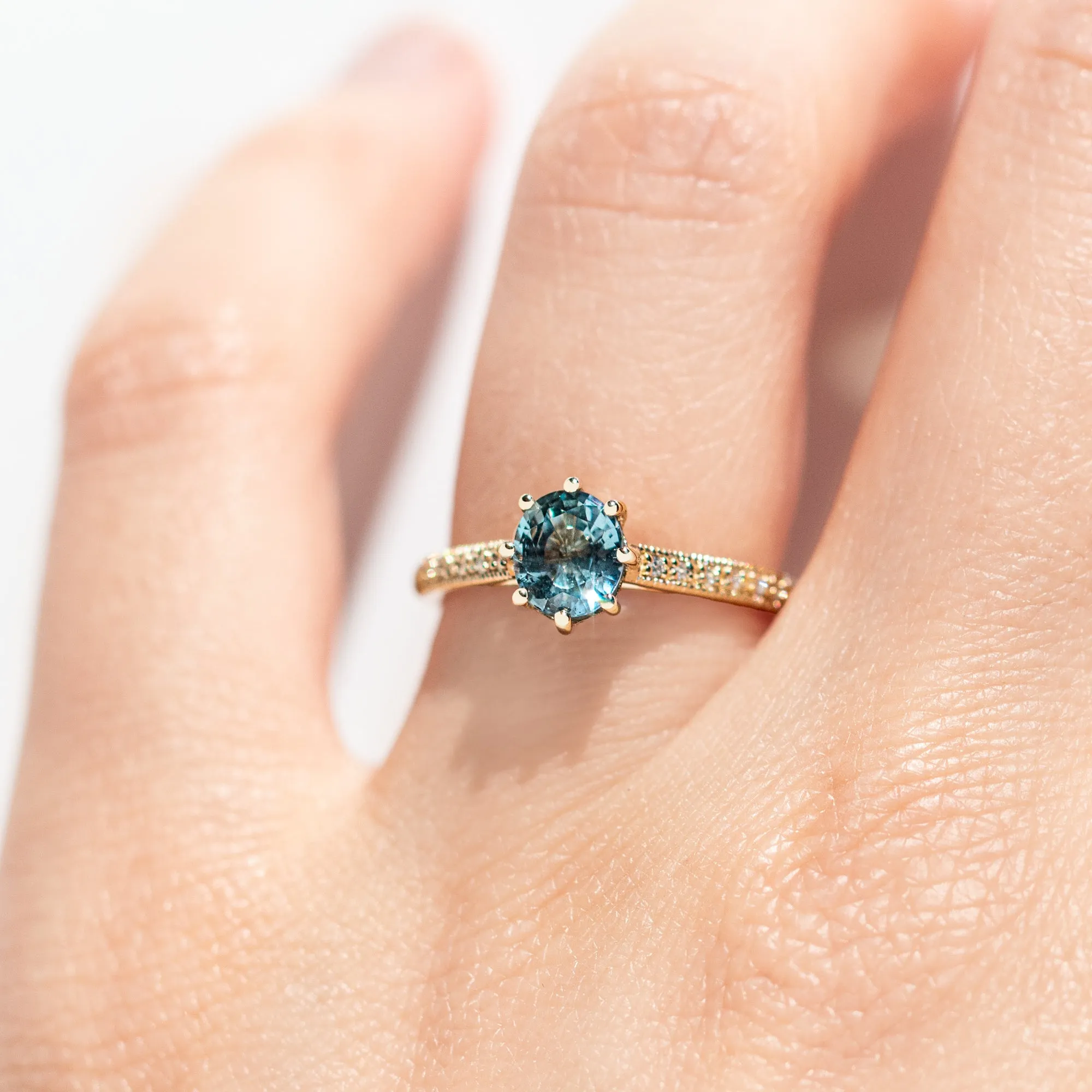 1.3ct Oval Montana Sapphire Audrey Ring