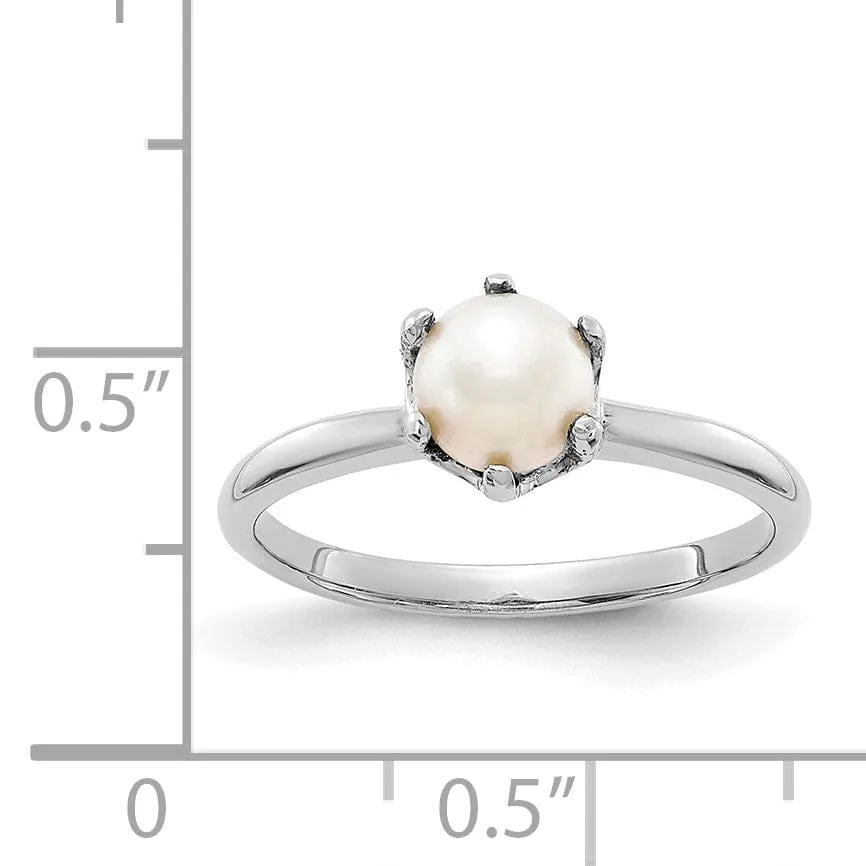 14k White Gold Pearl Ring