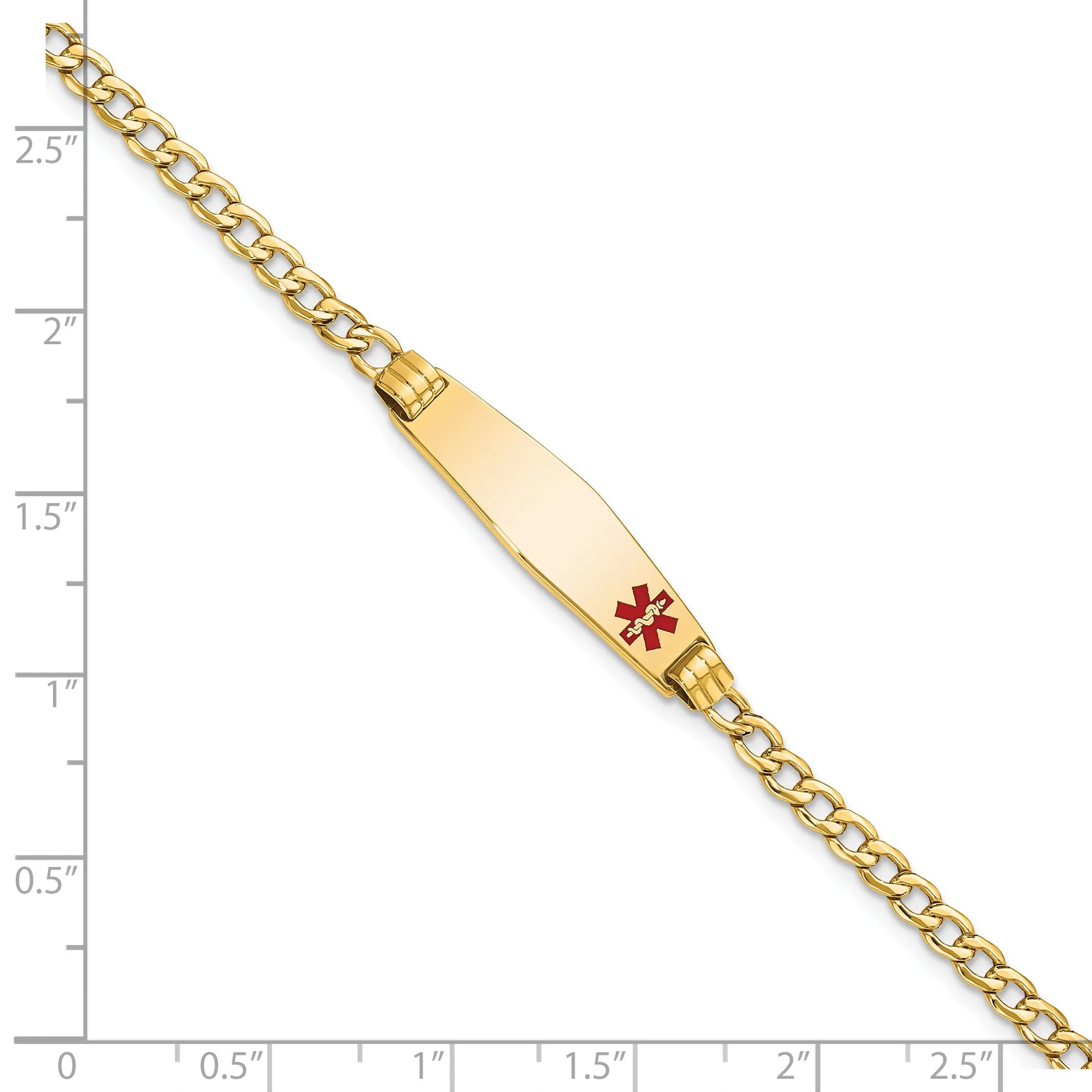 14K Yellow Gold Cuban Link Medical ID Bracelet