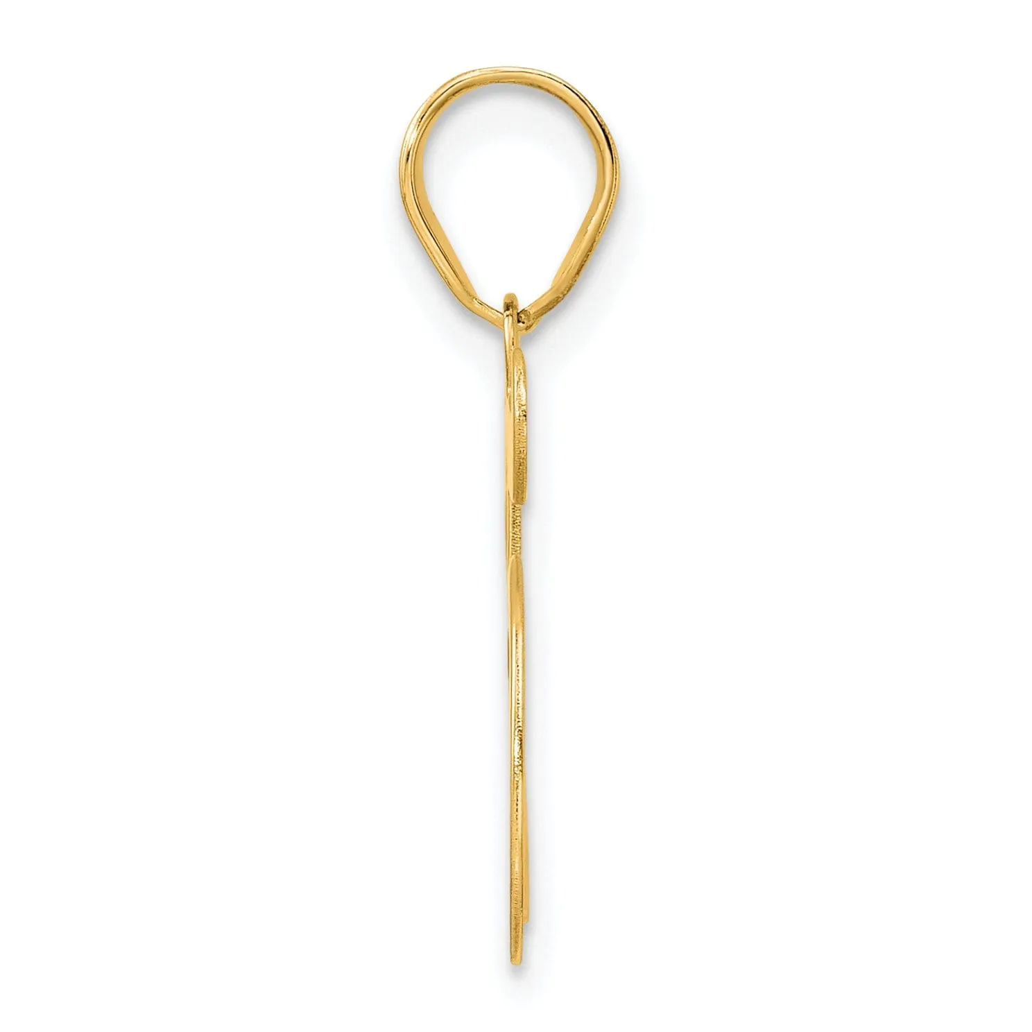 14k Yellow Gold Polished Finish Number 45 Charm Pendant