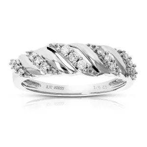 1/5 cttw Lab Grown Diamond Wave Wedding Band in Sterling Silver
