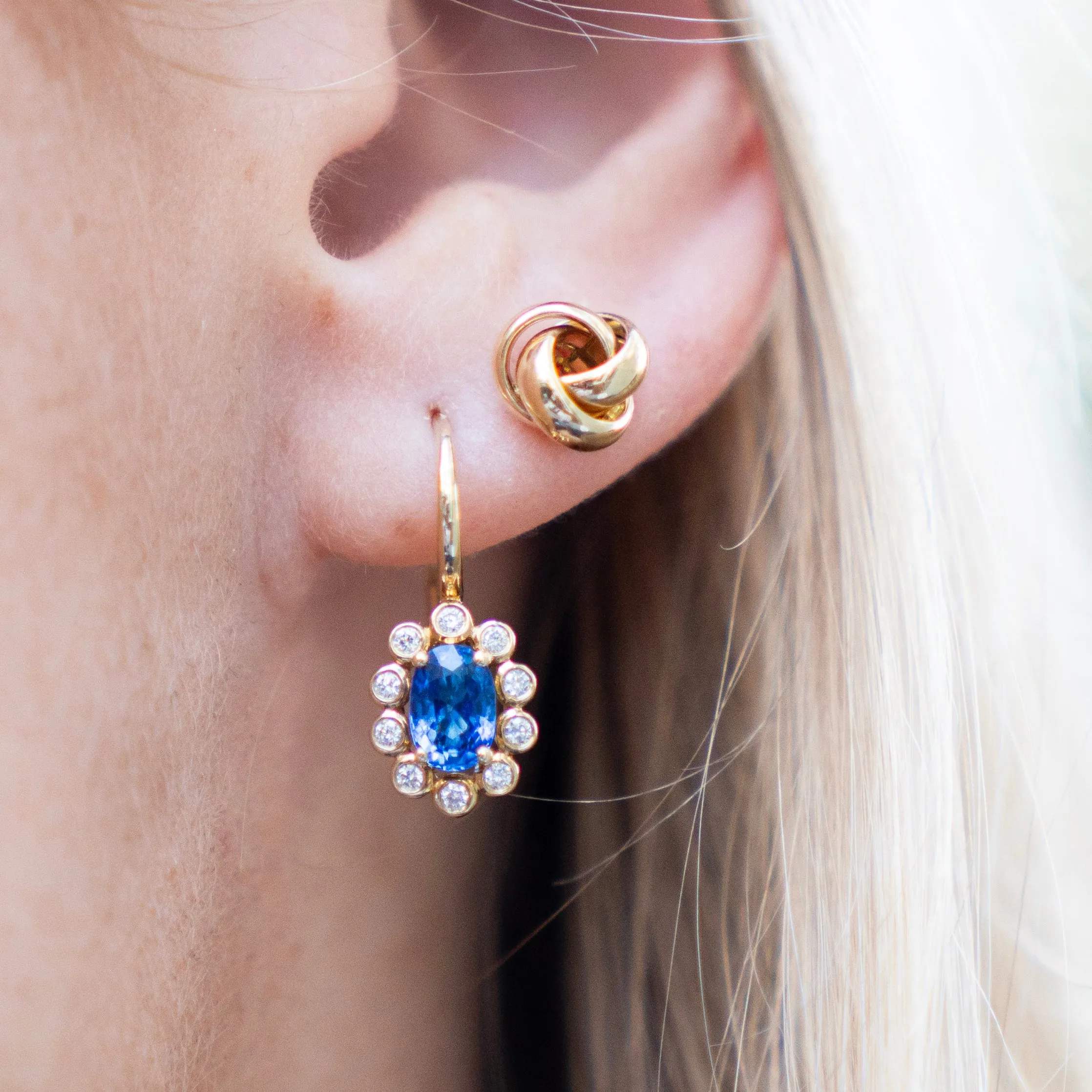 18k Italian Knot Stud Earrings