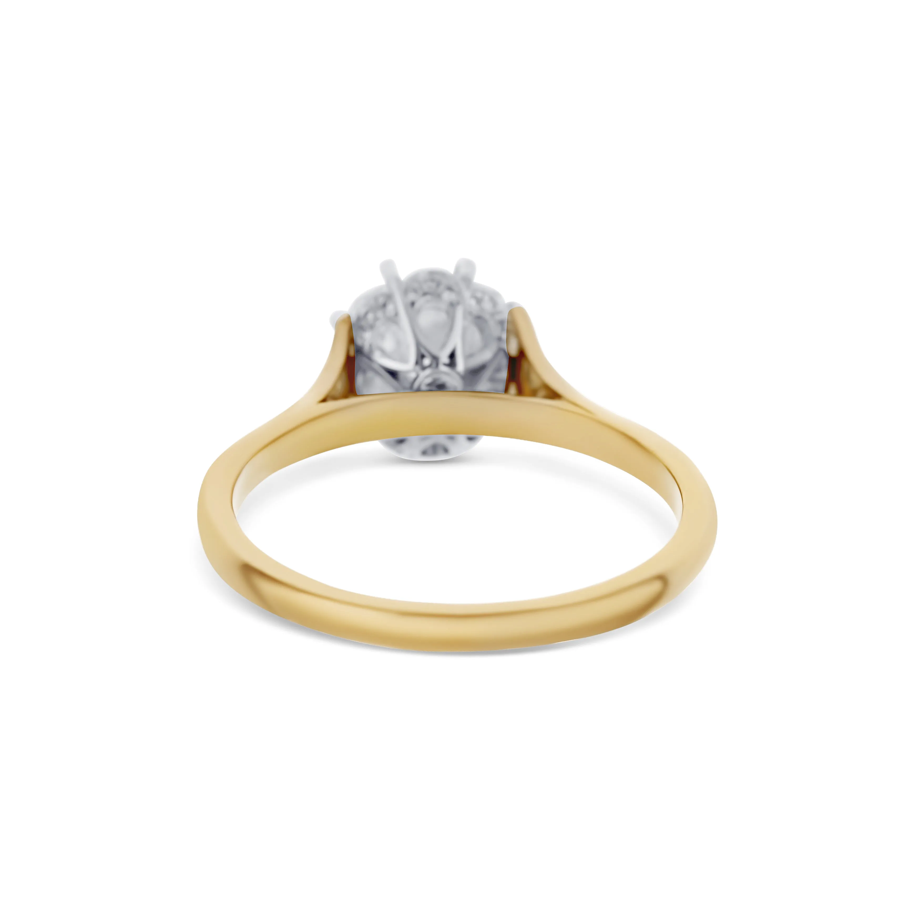 18K Rose & White Gold Old Mine Brilliant Cut Diamond Vintage Style Engagement Ring 8 Prong Basket 2.20Ct With Gia Certificate