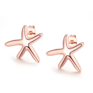 18K Rose Gold-Plated Star Stud Earrings