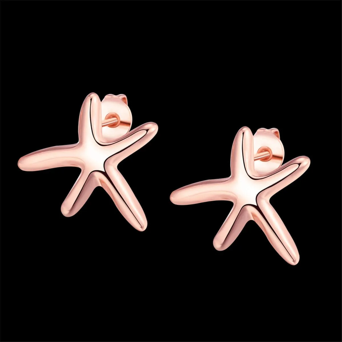 18K Rose Gold-Plated Star Stud Earrings