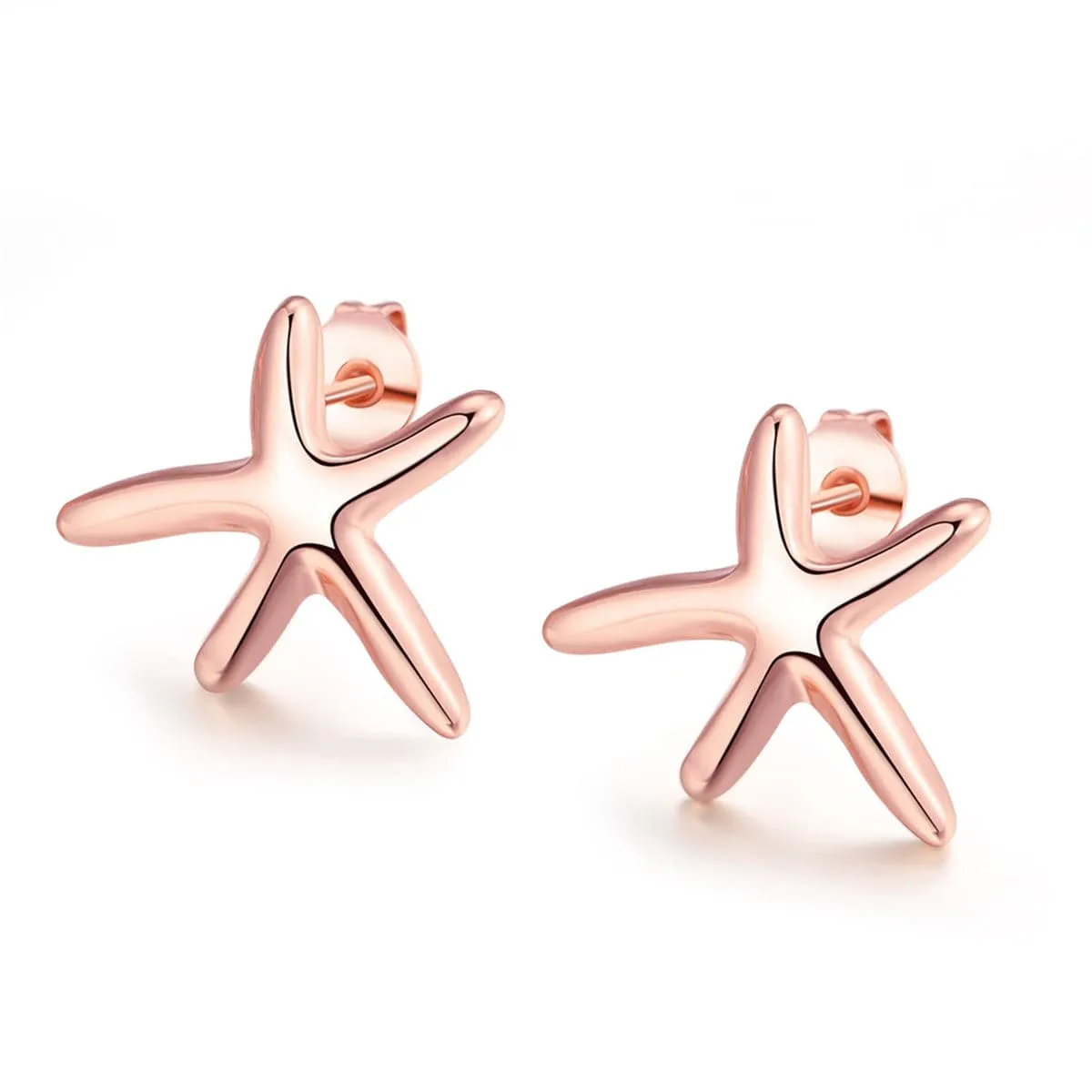 18K Rose Gold-Plated Star Stud Earrings
