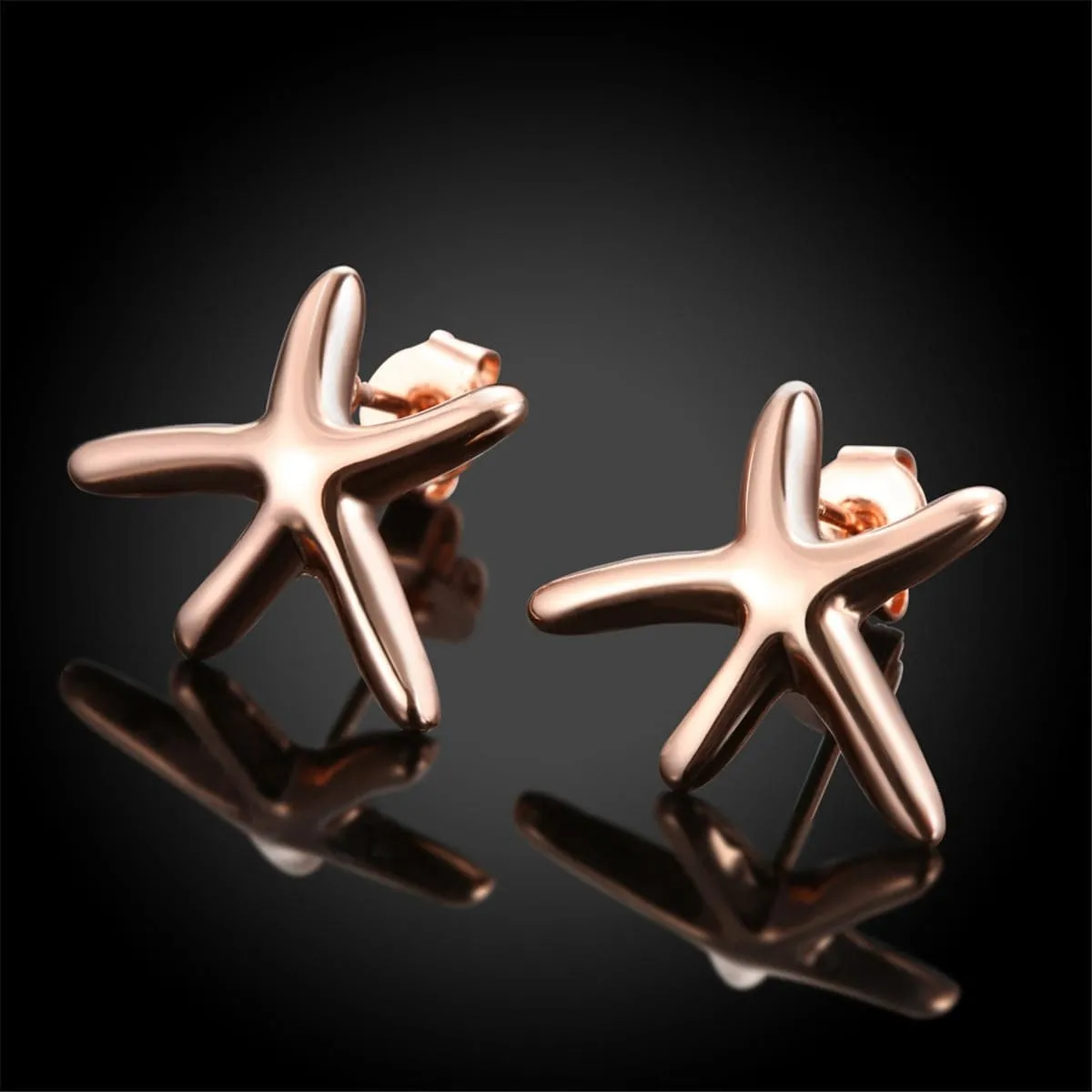 18K Rose Gold-Plated Star Stud Earrings