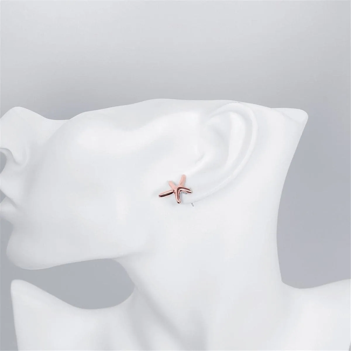 18K Rose Gold-Plated Star Stud Earrings