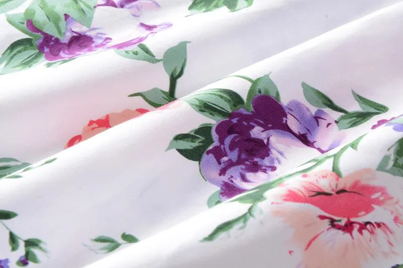 1950s Halter Floral Spring Garden Party Picnic Dress