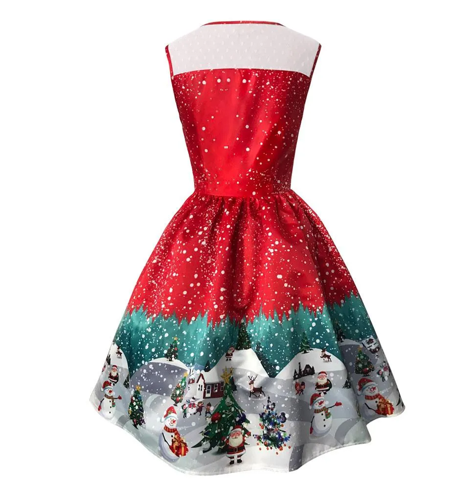 1950s Retro Xmas Evening Prom Swing Dress