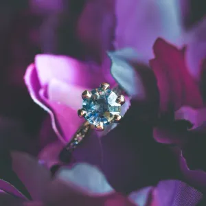 2.65 Carat Sapphire Engagement Ring with Iris Setting in 18k Grey Gold