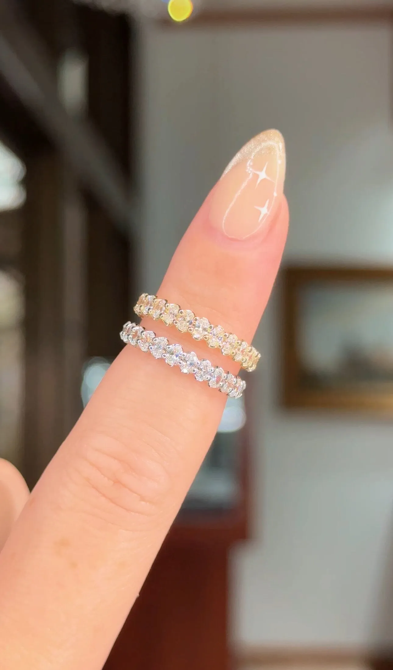 3.0mm Mini Oval Lab Diamond Ring 50% Eternity