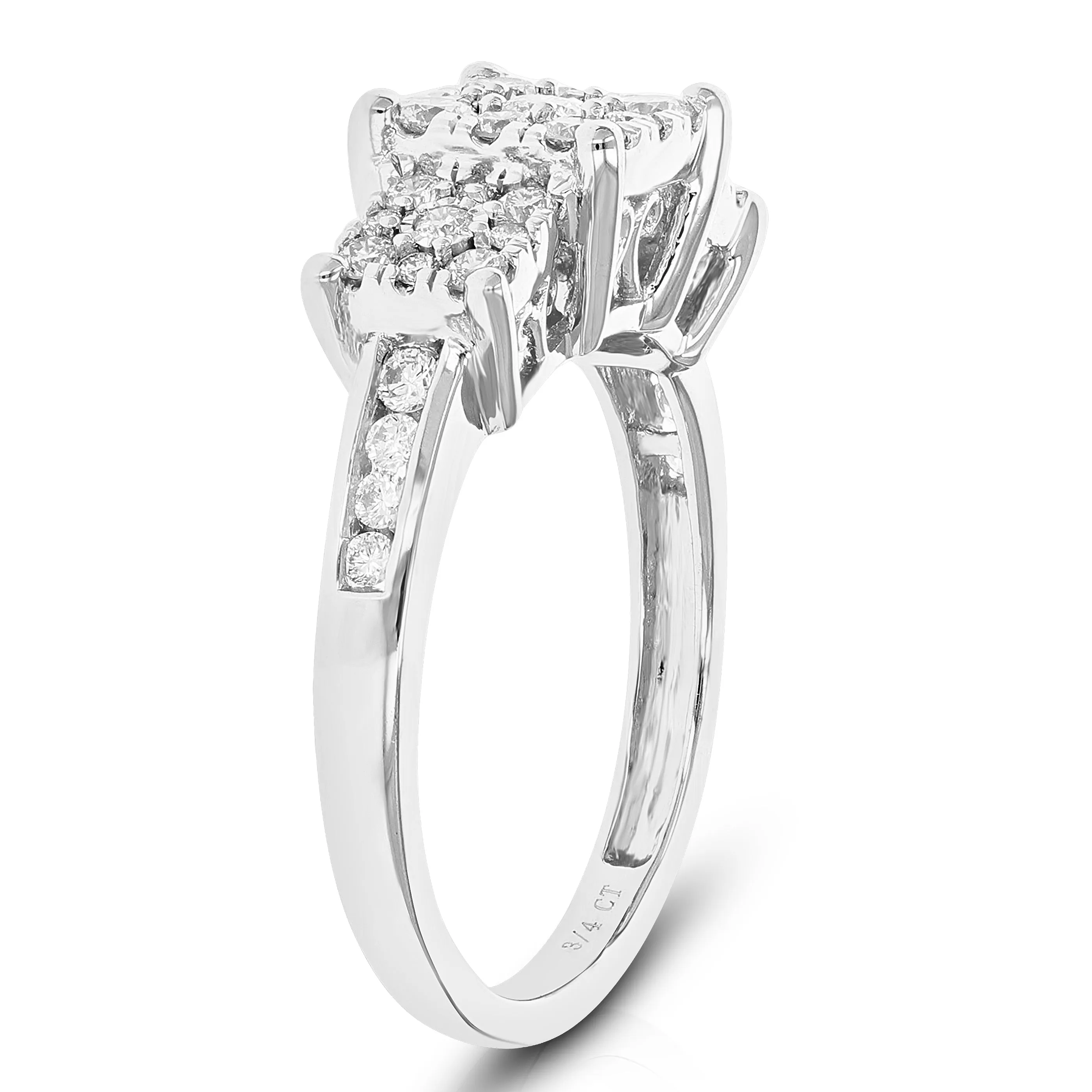 3/4 cttw Three Lab Grown Diamond Engagement Rings Sterling Silver