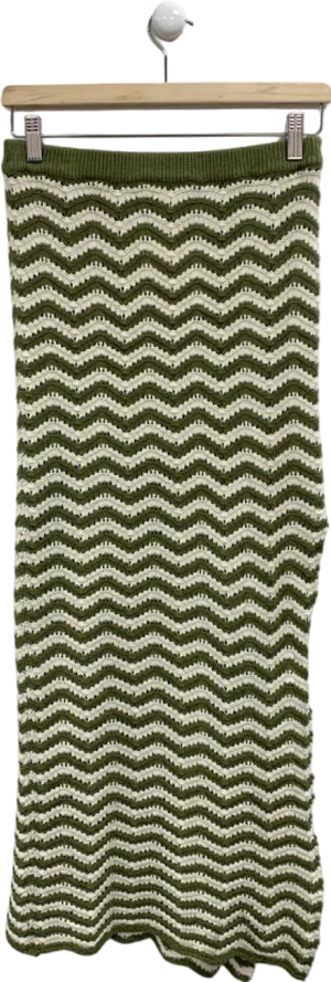 4th & Reckless Green Zigzag Knit Skirt UK 8