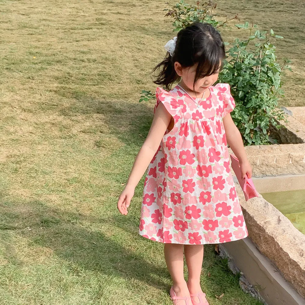 [602129] - Baju Dress Kutung Anak Perempuan Fashion Trendy - Motif Cool Flower