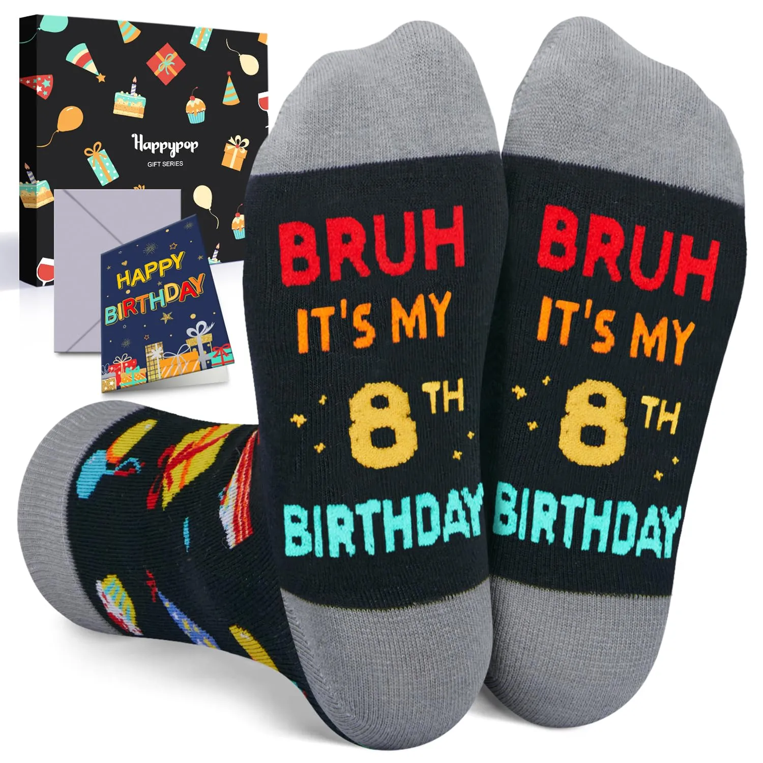 8th Birthday Gifts for Boys - Socks for Kids Age 8, Presents for 8 Year Old Boys, 8 Year Old Boy Gift Ideas, Gifts for Eight Year Olds