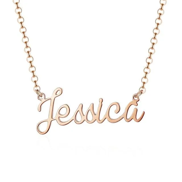 925 Sterling Silver Personalized Custom Nameplate Pendant Necklace, Beautiful Gift for Women
