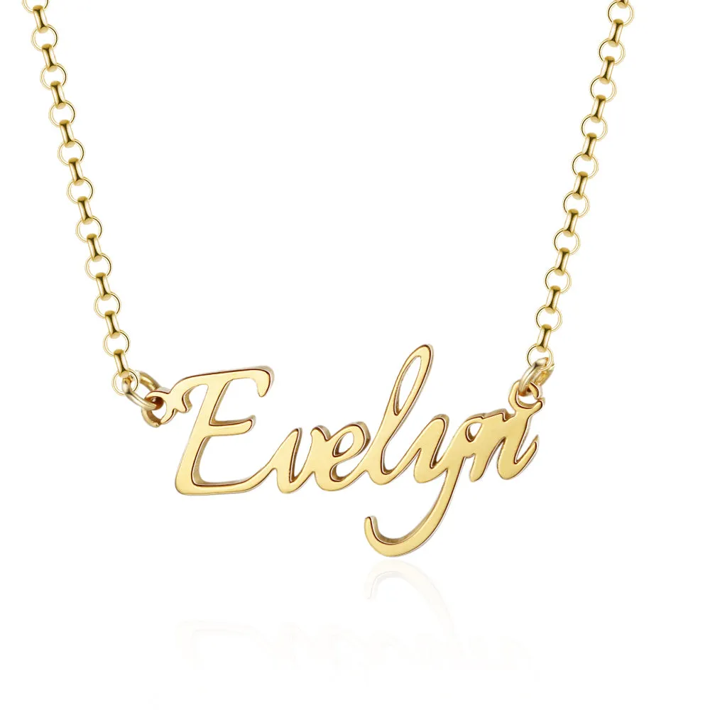 925 Sterling Silver Personalized Custom Nameplate Pendant Necklace, Beautiful Gift for Women