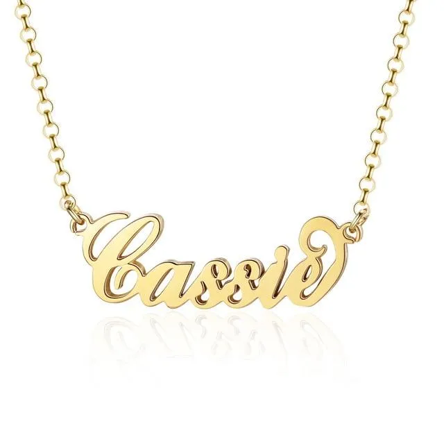 925 Sterling Silver Personalized Custom Nameplate Pendant Necklace, Beautiful Gift for Women