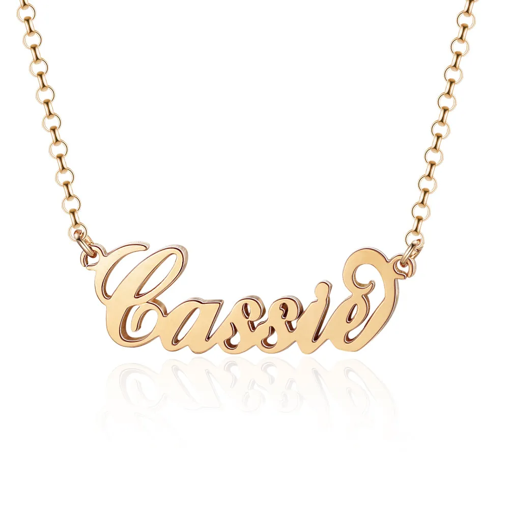 925 Sterling Silver Personalized Custom Nameplate Pendant Necklace, Beautiful Gift for Women