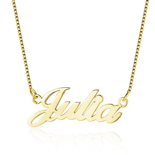 925 Sterling Silver Personalized Custom Nameplate Pendant Necklace, Beautiful Gift for Women