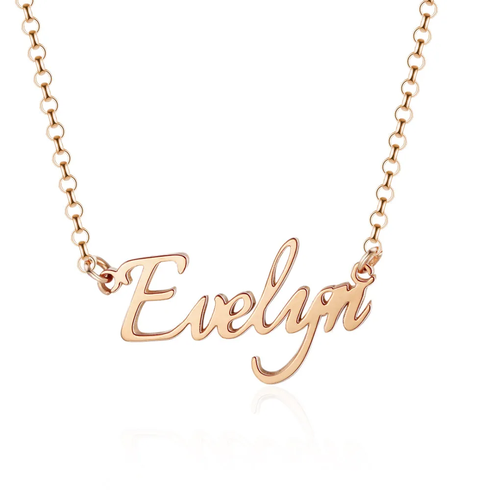 925 Sterling Silver Personalized Custom Nameplate Pendant Necklace, Beautiful Gift for Women
