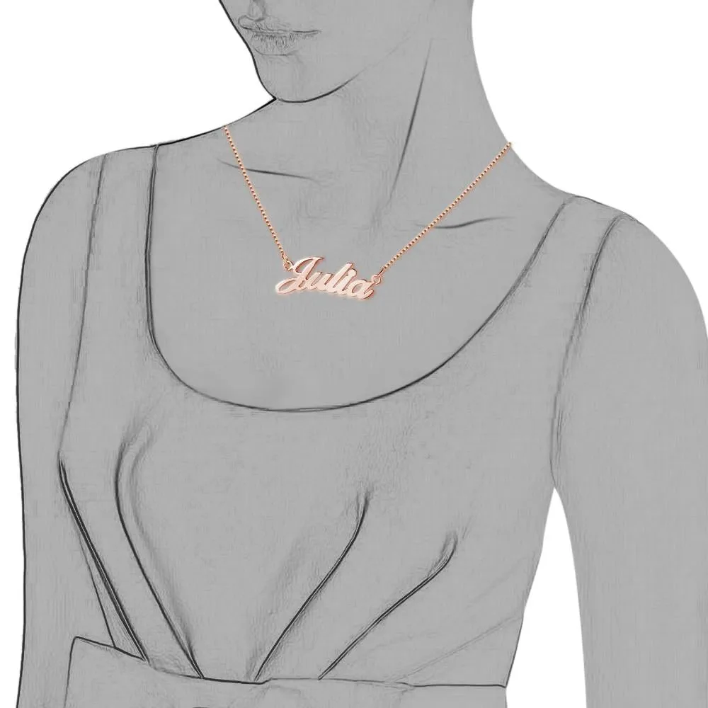 925 Sterling Silver Personalized Custom Nameplate Pendant Necklace, Beautiful Gift for Women