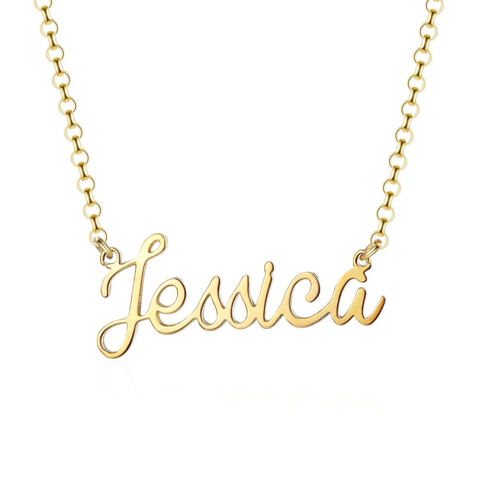 925 Sterling Silver Personalized Custom Nameplate Pendant Necklace, Beautiful Gift for Women