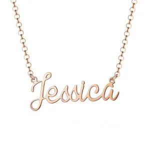 925 Sterling Silver Personalized Custom Nameplate Pendant Necklace, Beautiful Gift for Women