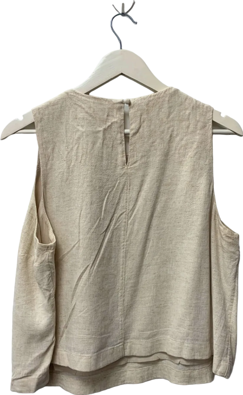 Abercrombie & Fitch Cream Sleeveless Top UK L