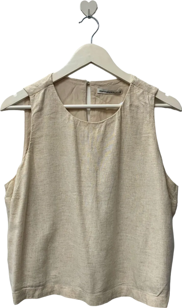 Abercrombie & Fitch Cream Sleeveless Top UK L