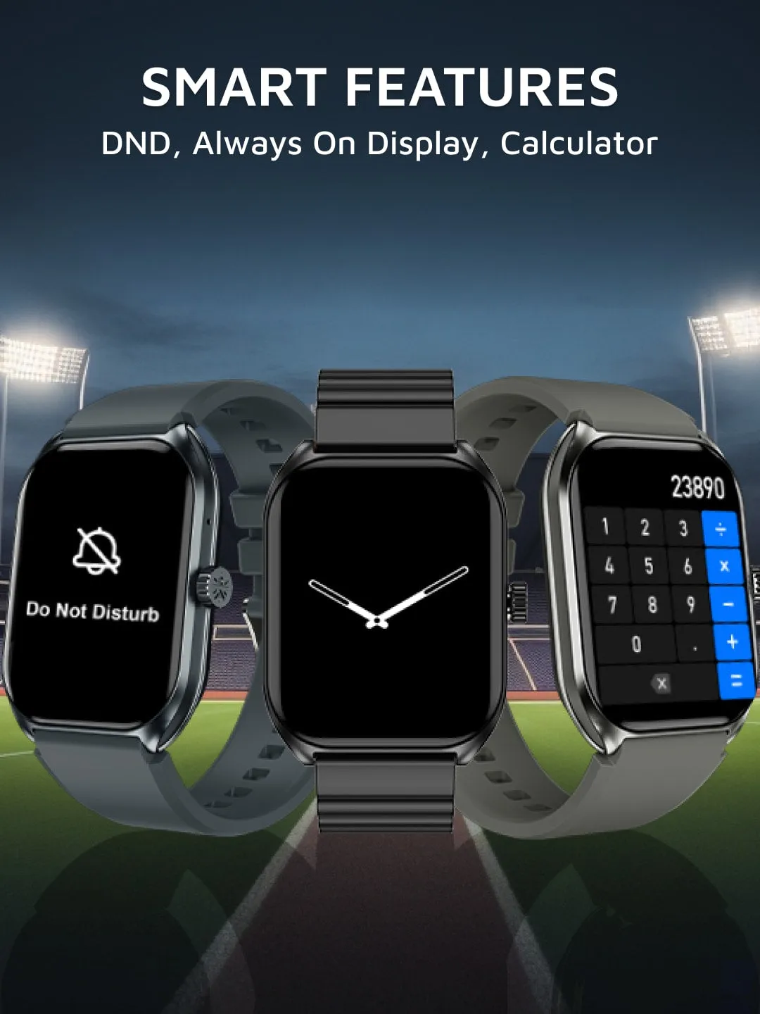 Ace X1 2.04" Amoled Display,1000 NITS, Sleek & Premium Smartwatch (Black Silicone Strap)