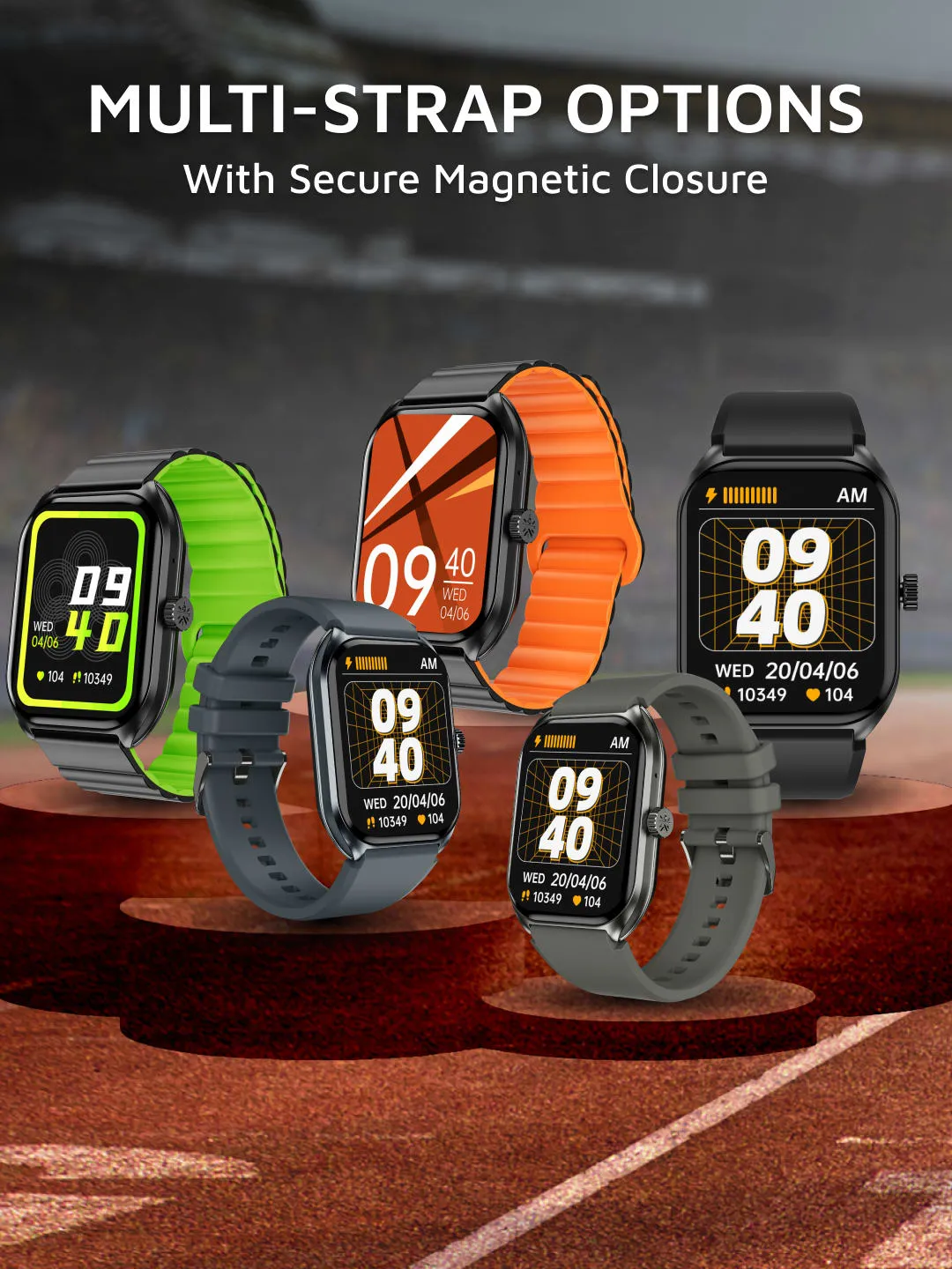 Ace X1 2.04" Amoled Display,1000 NITS, Sleek & Premium Smartwatch (Black Silicone Strap)
