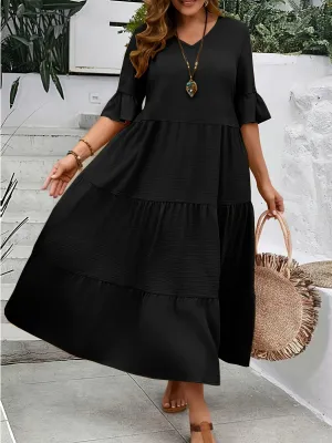 Aimee | Plus Size V-Neck Dress