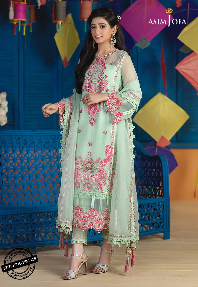 AJFC-66 | Asim Jofa Basant Collection 2022 | Unstitched Embroidered Organza Suit