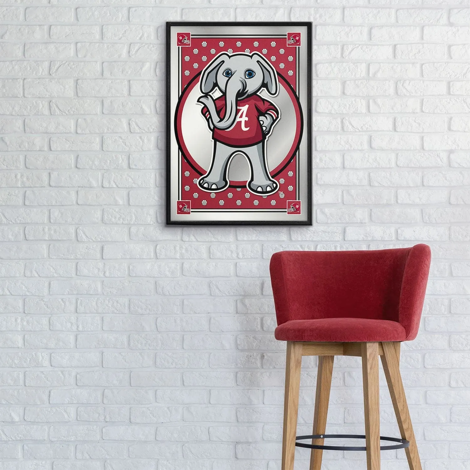 Alabama Crimson Tide: Big Al - Framed Mirrored Wall Sign