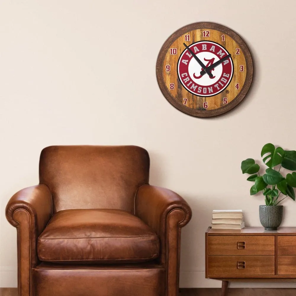 Alabama Crimson Tide: Seal - "Faux" Barrel Top Wall Clock