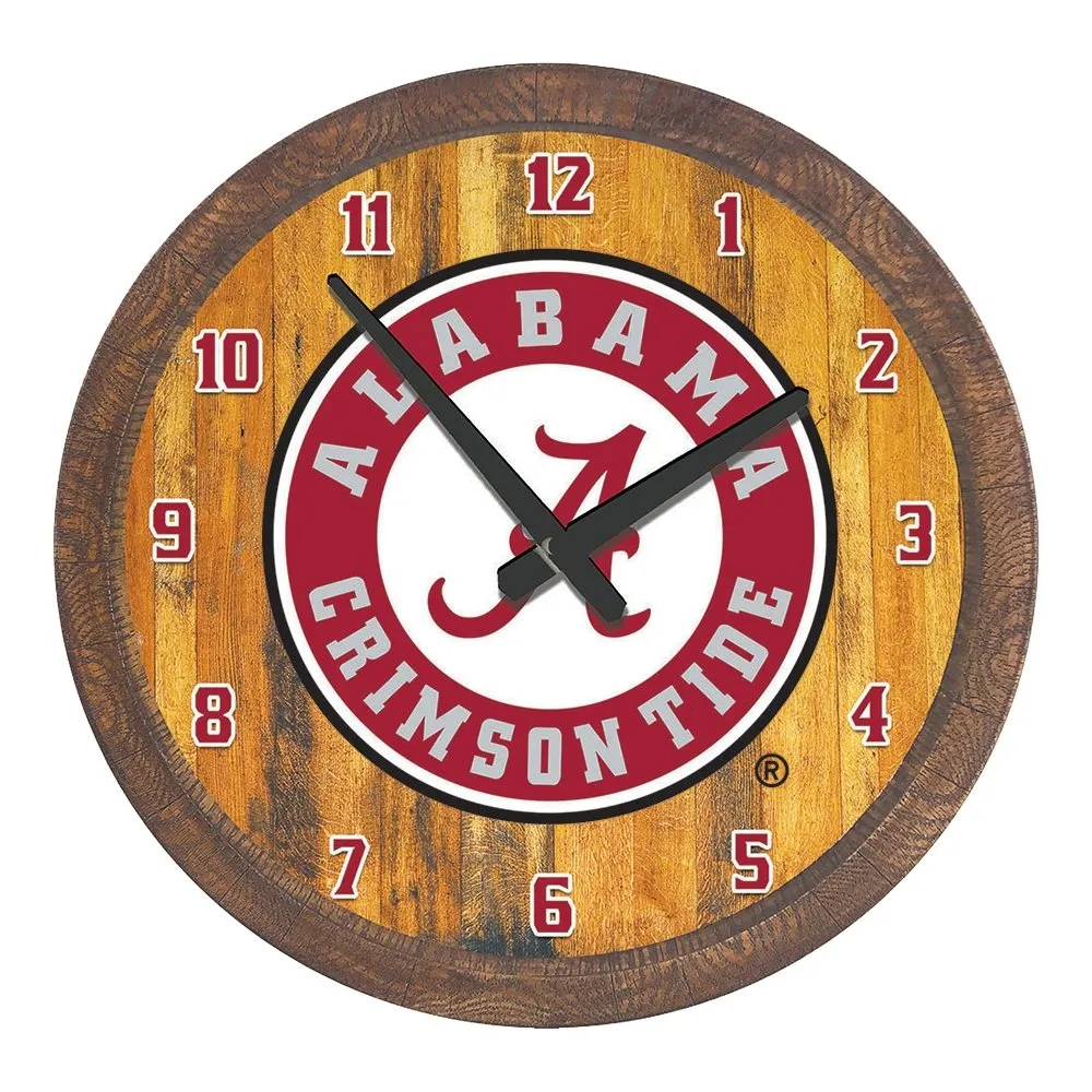 Alabama Crimson Tide: Seal - "Faux" Barrel Top Wall Clock